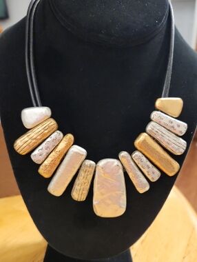 Metallic Gold and Silver Statement Necklace Boho